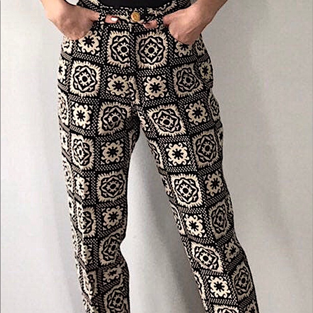 Vintage 90s Moschino Tapestry Floral Pattern Pants